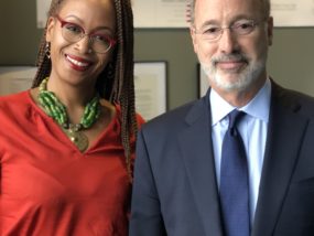 Michelle Taylor, Director of Community Partnerships & Strategy at North 10, with Gov. Wolf