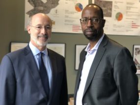 Gov. Wolf with Rev. Mike Major, President of Called to Serve CDC