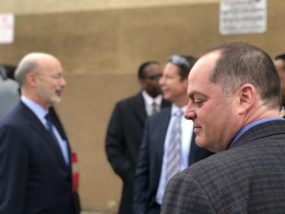 North 10 CEO, Joshua Klaris, accompanies Gov. Wolf on a tour of Liberty Motel