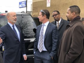 Gov. Wolf, Lenfest, Councilman Clarke, and State Senator Sharif Street