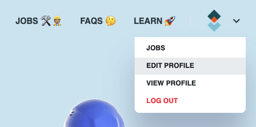 Edit profile on the CareerHub
